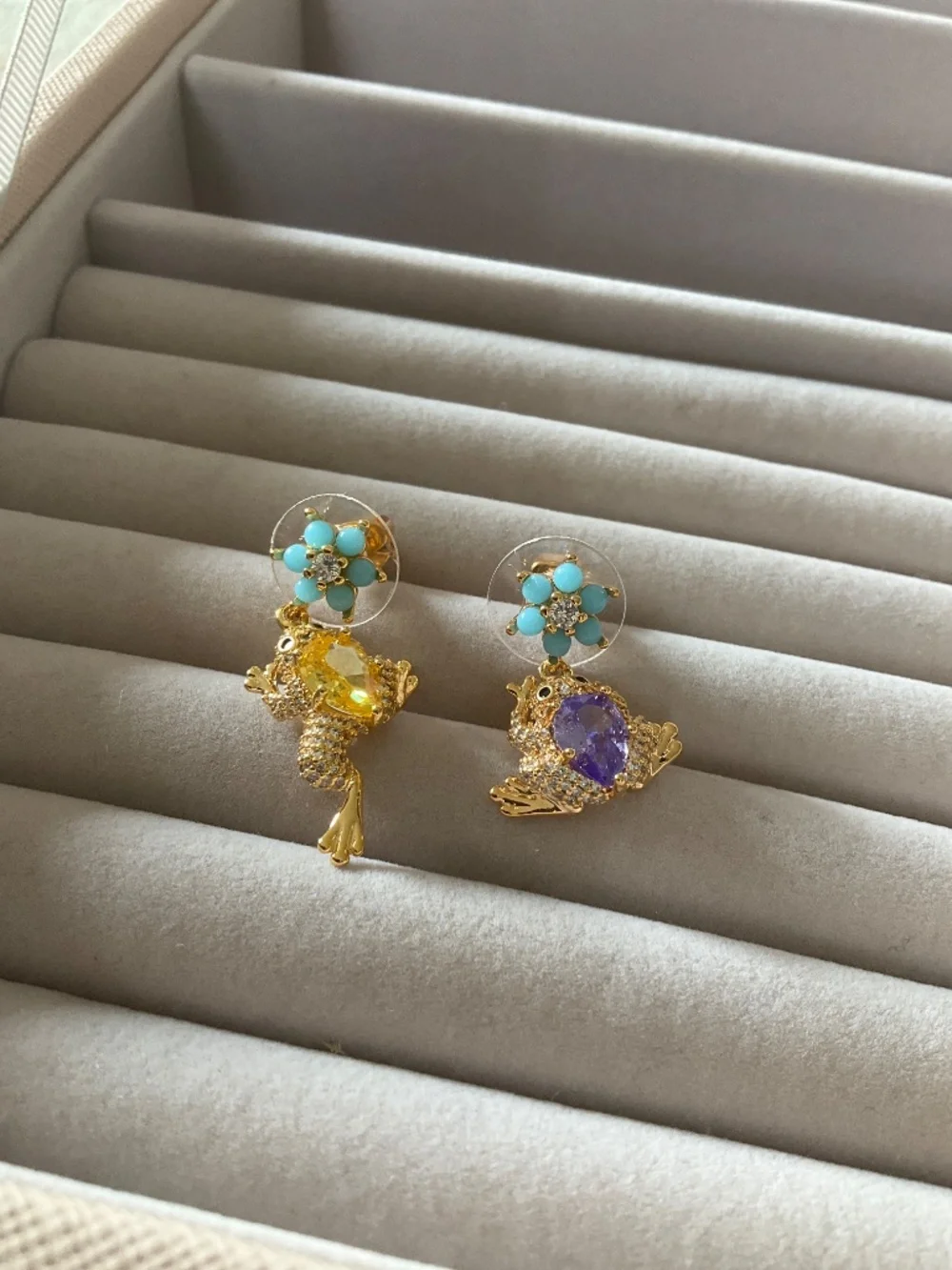 Kate Spade New York Nature Walk Frog Drop Earrings.